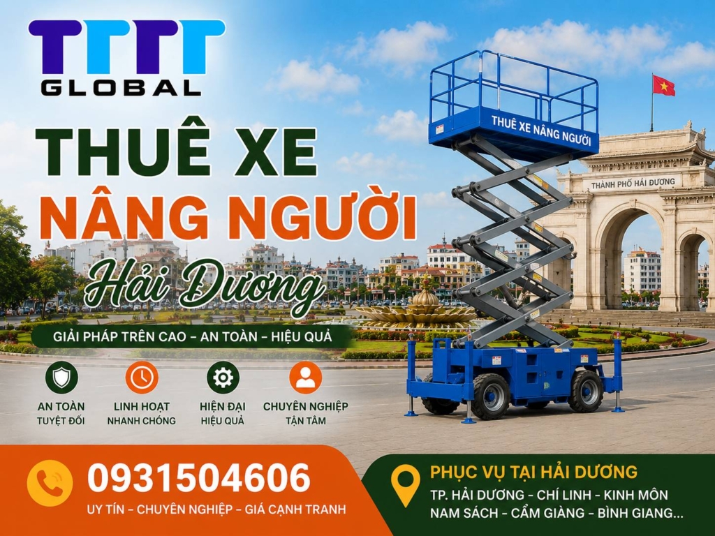 Thuê xe nâng ngườ Hải Dương