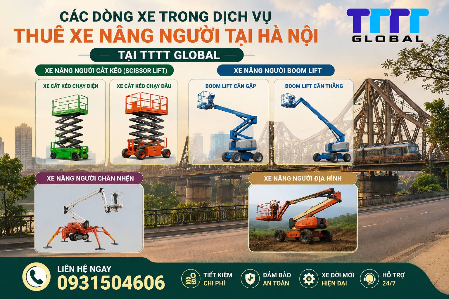 Thuê xe nâng người tại Hà Nội phục vụ cho đô thị hóa, Xu hướng tương lai? Thuê xe nâng người tại Hà Nội