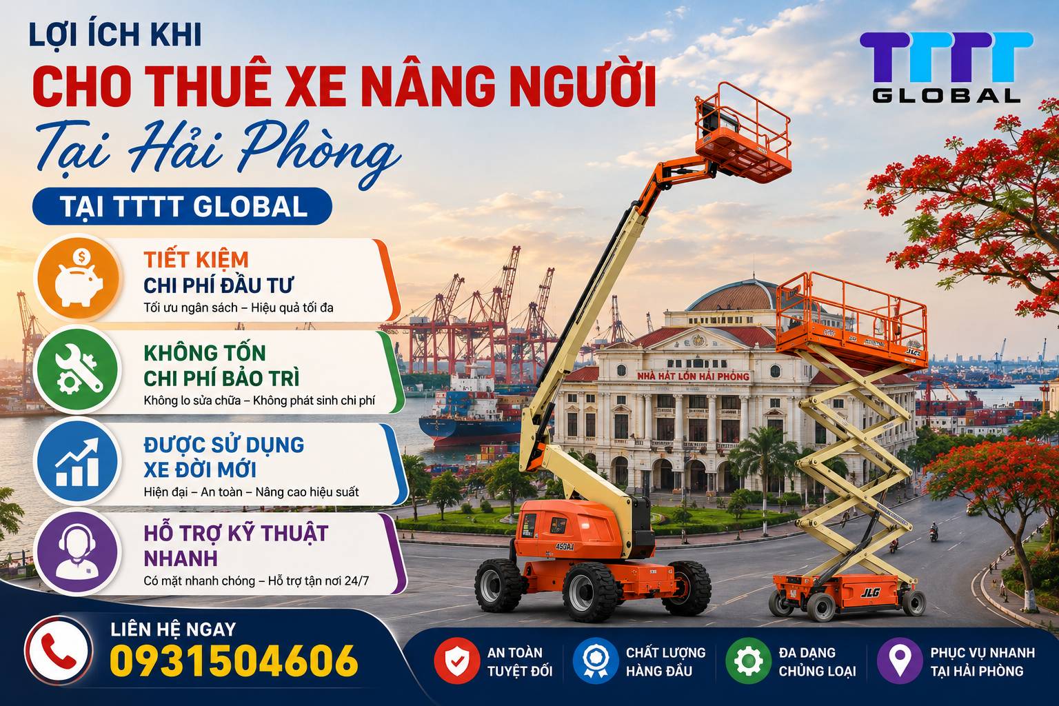 Cho thuê xe nâng người tại Hải Phòng