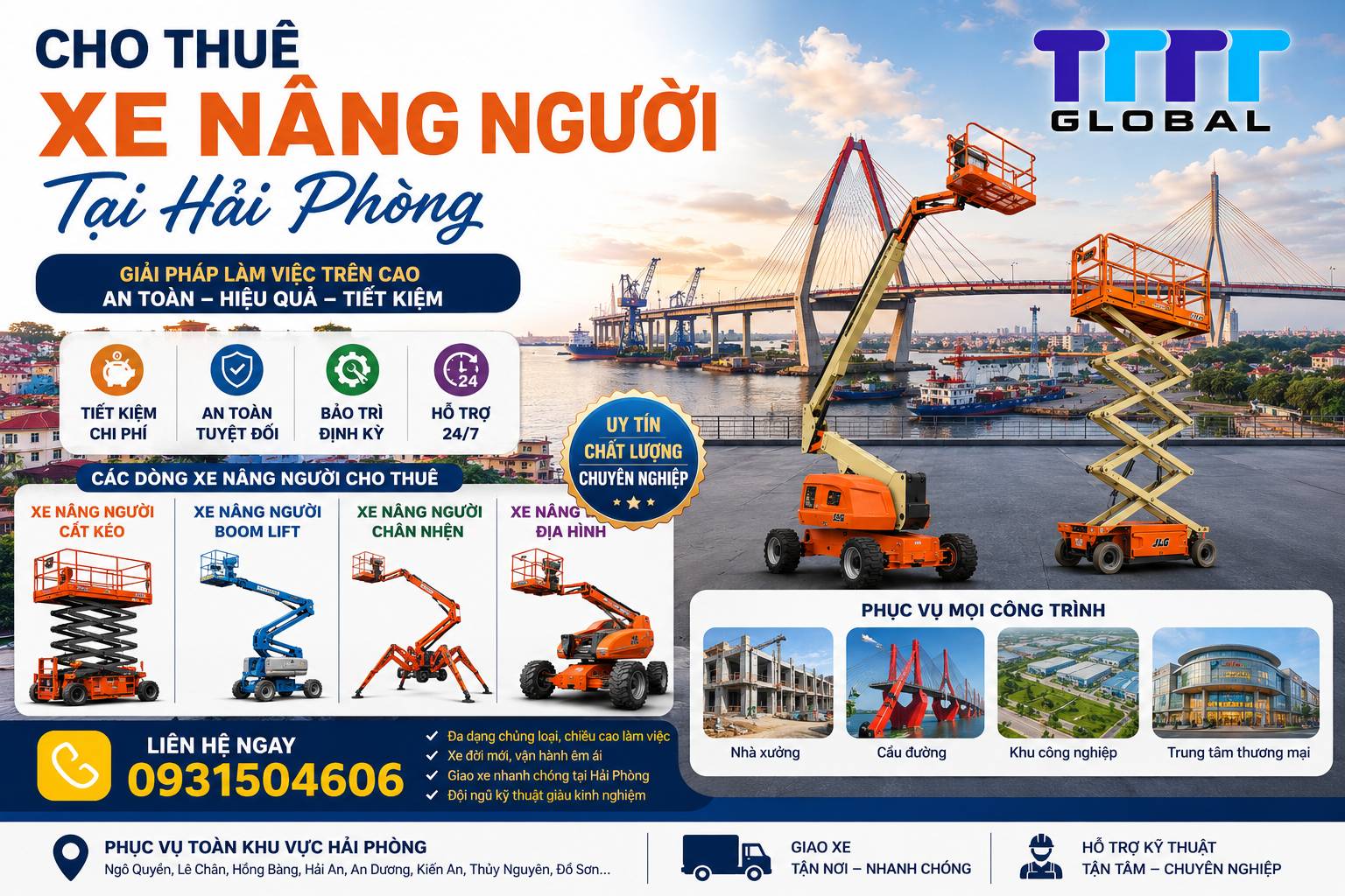 Cho thuê xe nâng người tại Hải Phòng