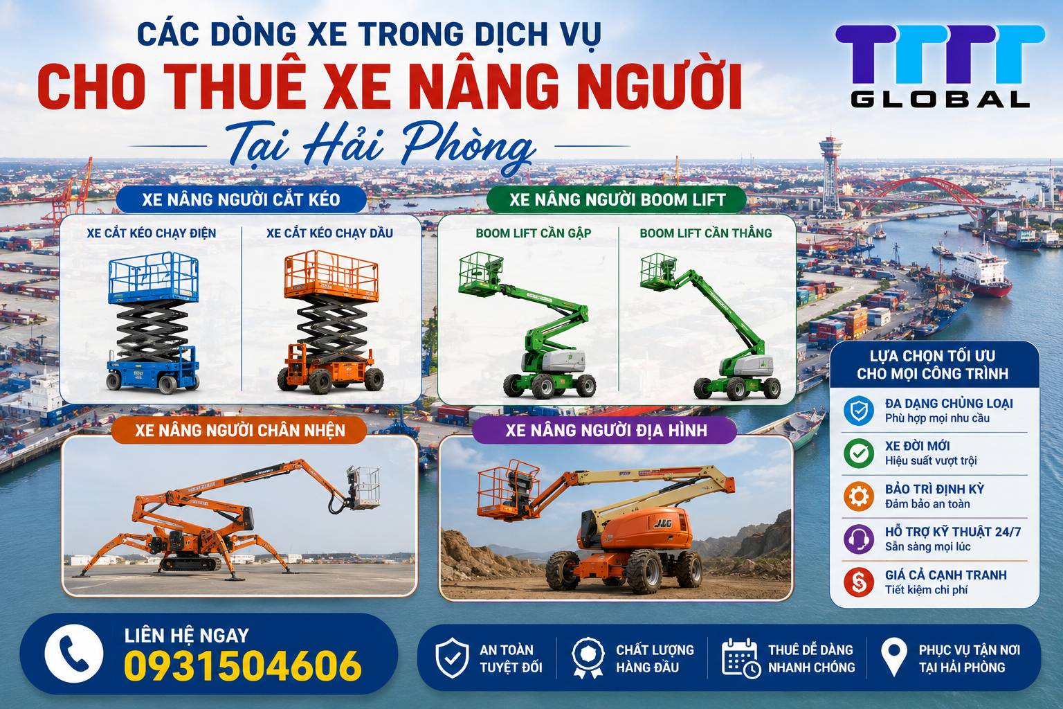 Cho thuê xe nâng người tại Hải Phòng