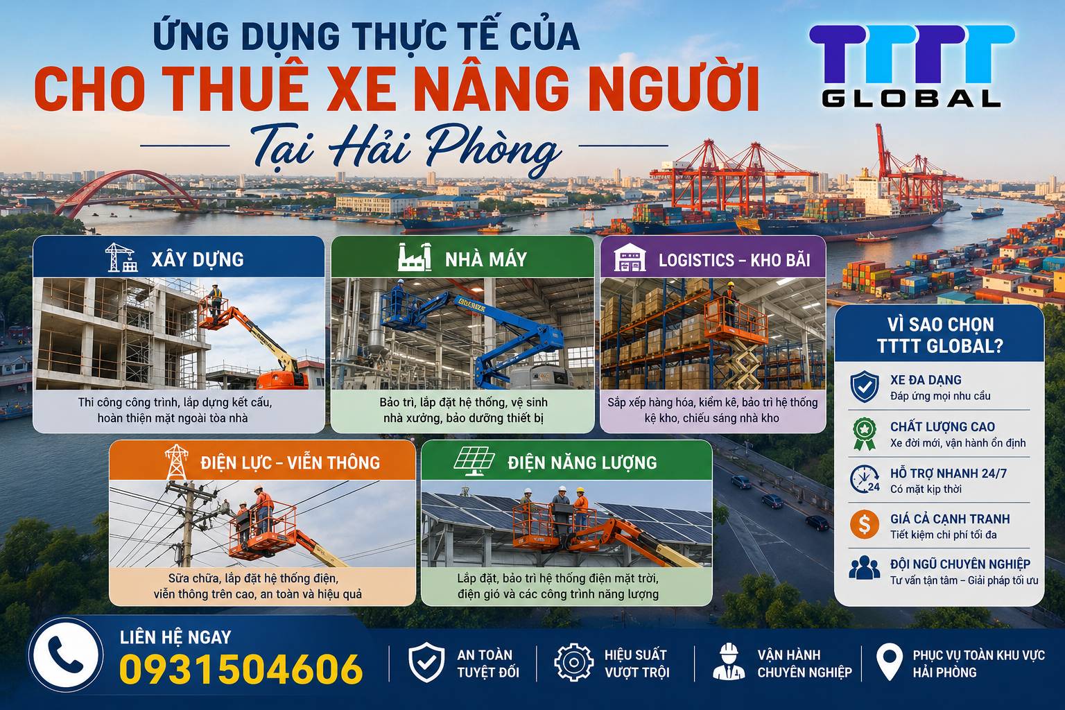 Cho thuê xe nâng người tại Hải Phòng