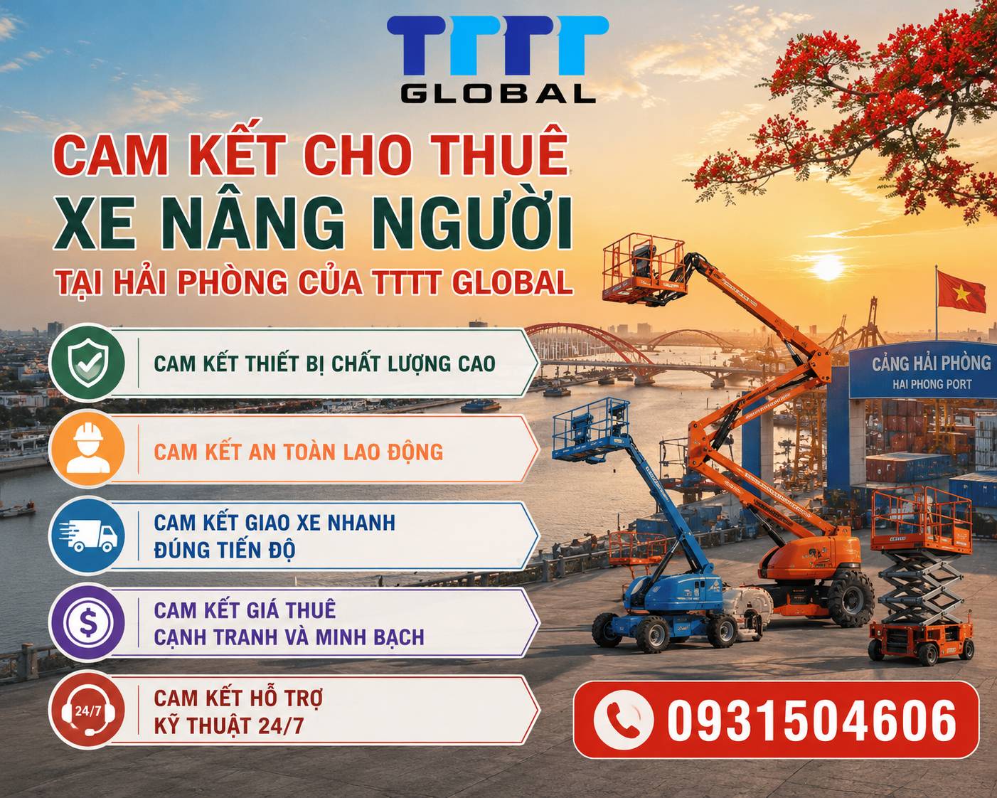 Cho thuê xe nâng người tại Hải Phòng