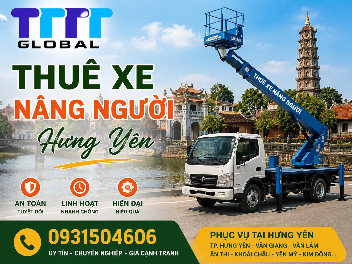Thuê xe nâng người Hưng Yên giải pháp số 1 trên cao? thuê xe nâng người Hưng Yên