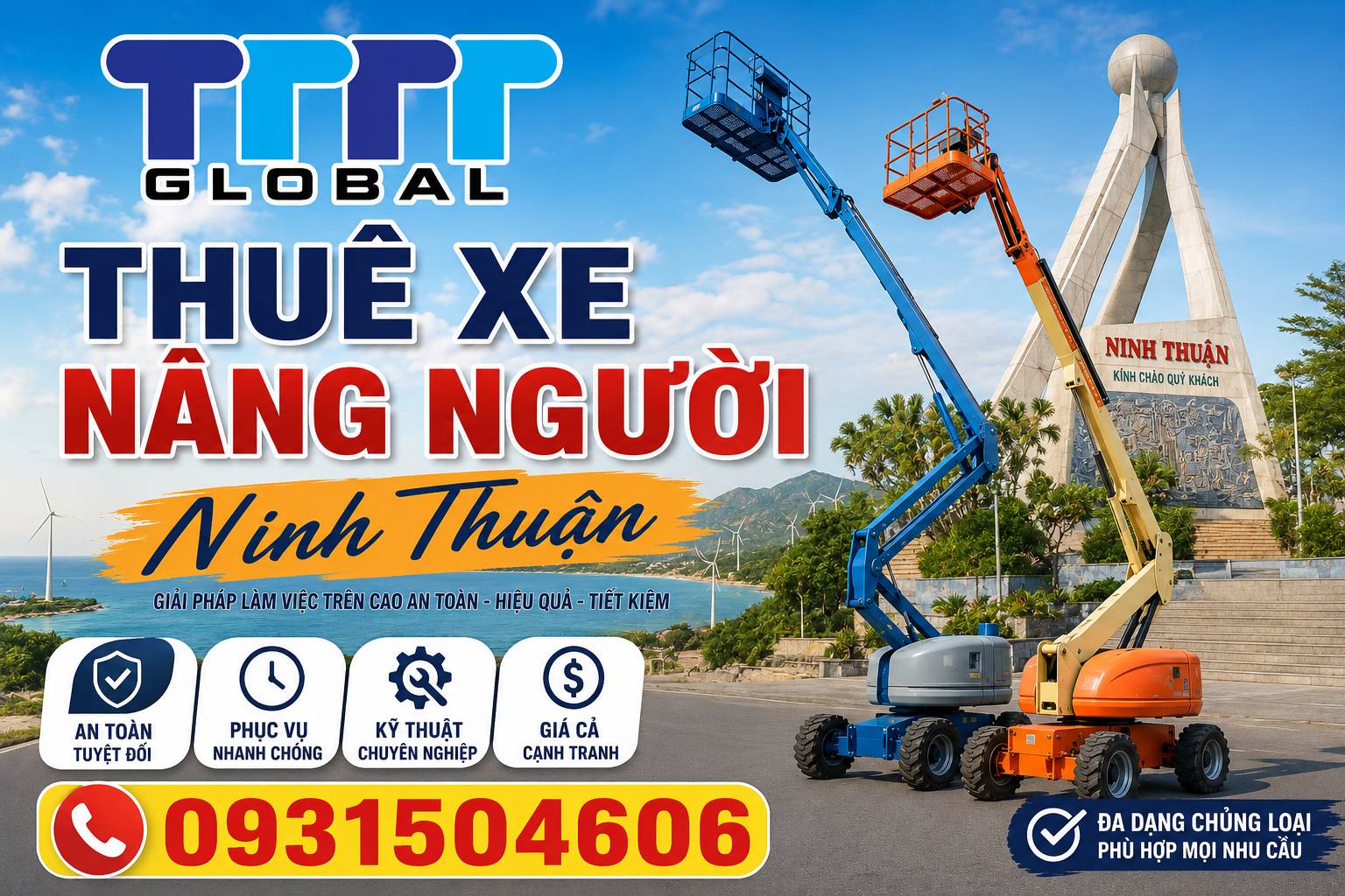 Cho thuê xe nâng người Ninh Thuận
