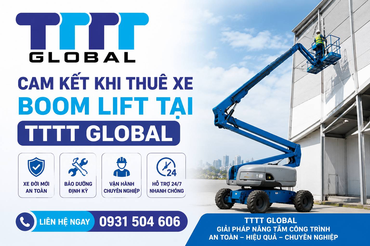 Thuê xe boom lift loại 10 đến 58m giá bao nhiêu? Bảng giá bên dưới thuê xe nâng boom lift