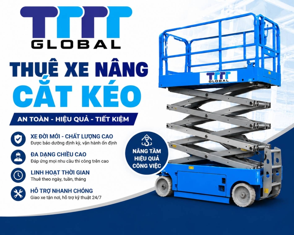 Thuê xe nâng cắt kéo