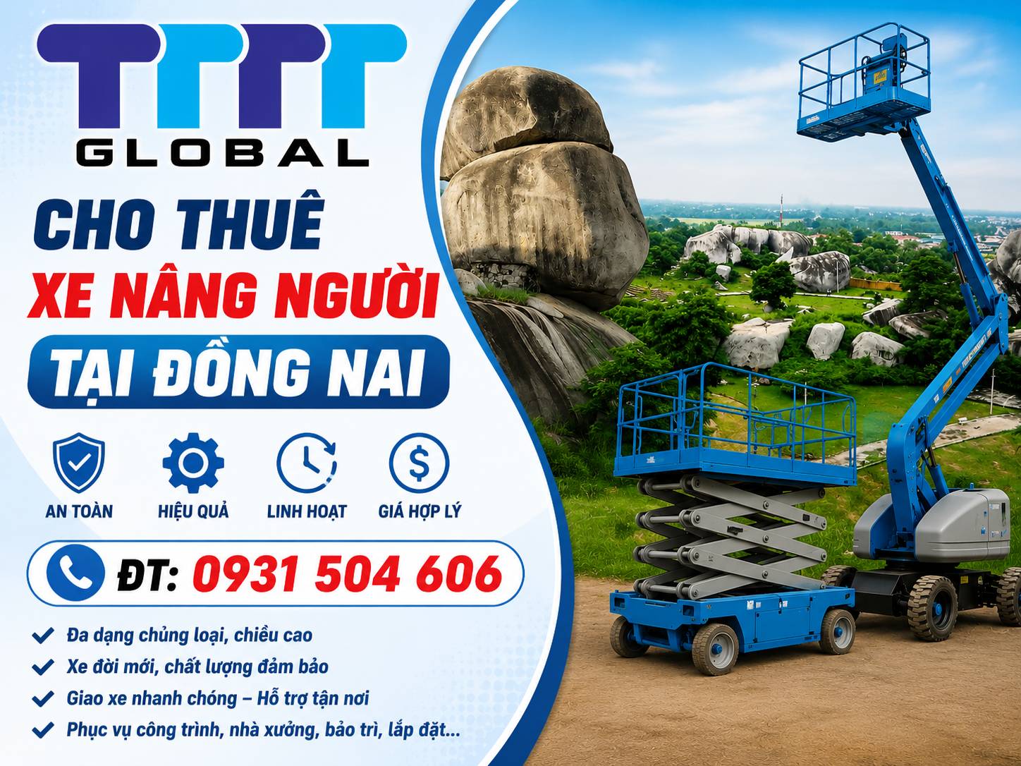 cho thuê xe nâng người tại Đồng Nai