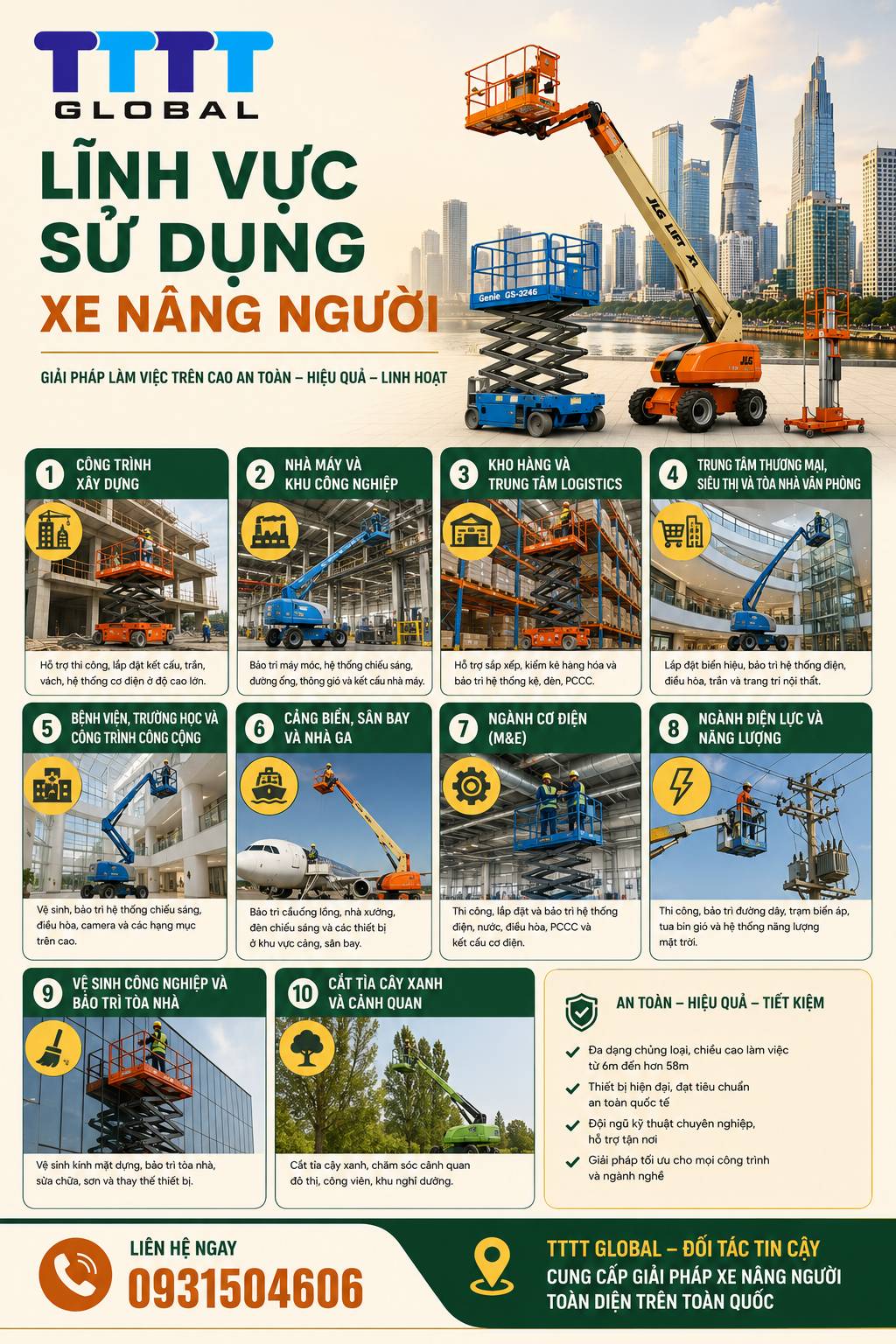 Bán xe xâng người chính hãng – Giá tốt, giao hàng toàn quốc bán xe nâng người